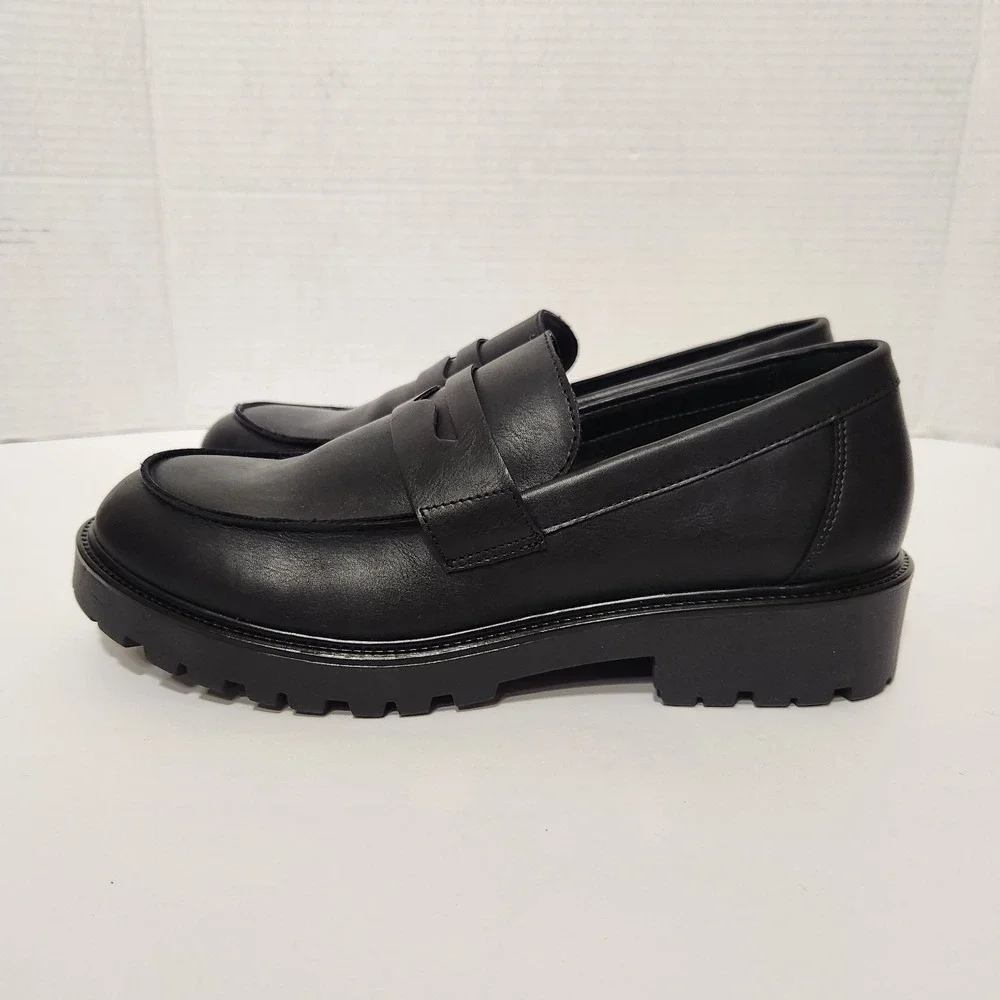 Steve Madden Womens Size 10M Shoes Black Vegan Comfort Fashion Platform Loafers